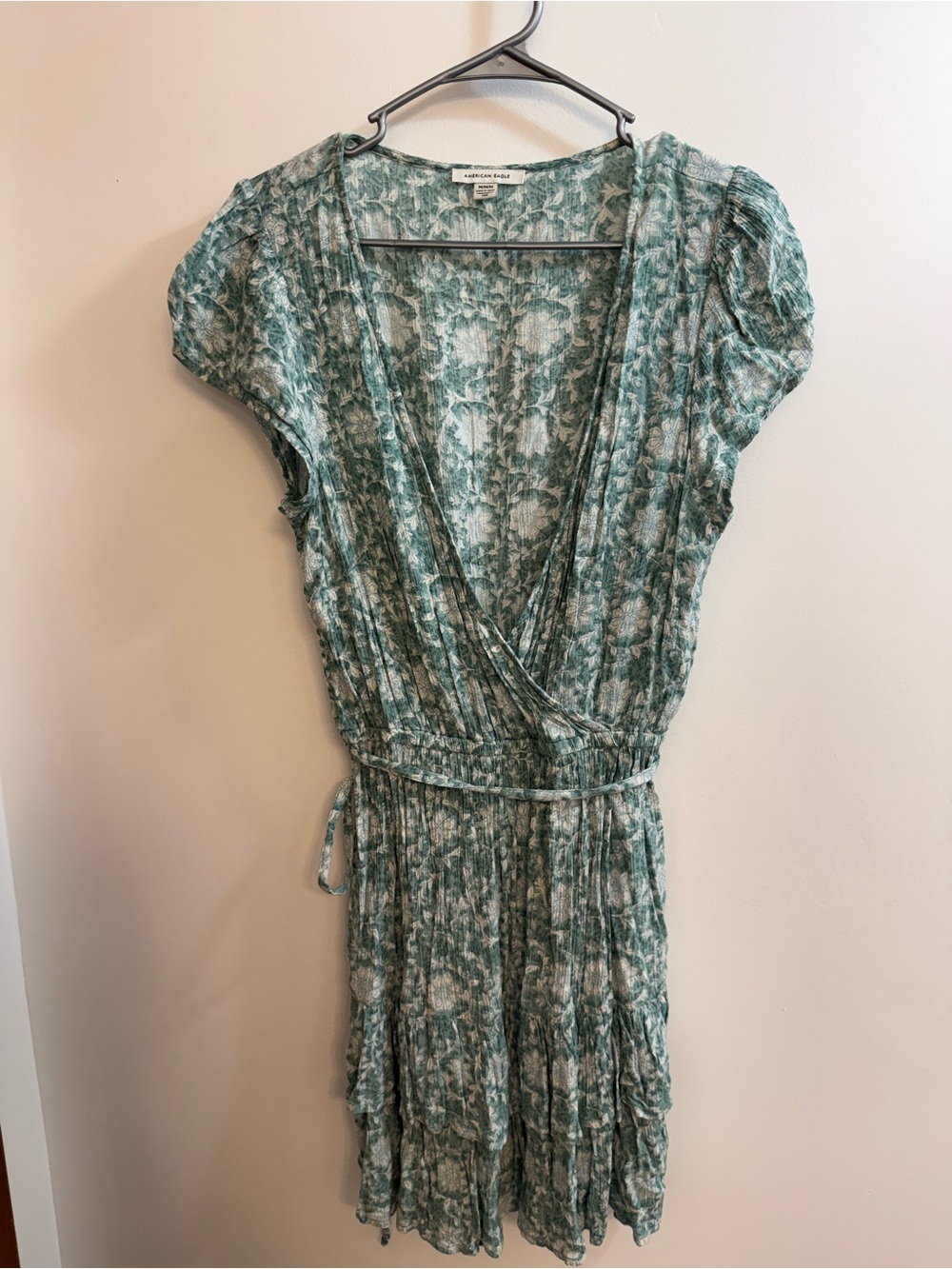American Eagle Outfitters Green Floral Mini Dress